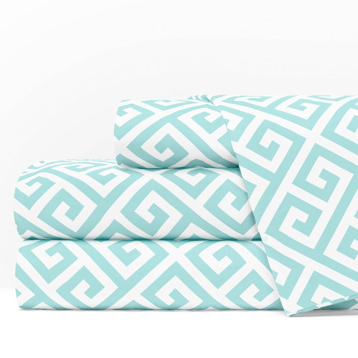 Egy Lux 1600 Sheet Set - Queen, Aqua-White - Nestopia