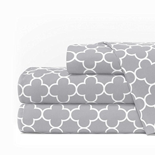 Egy Lux 1600 Twin Sheet Set - Lt Gray/Wht - Nestopia