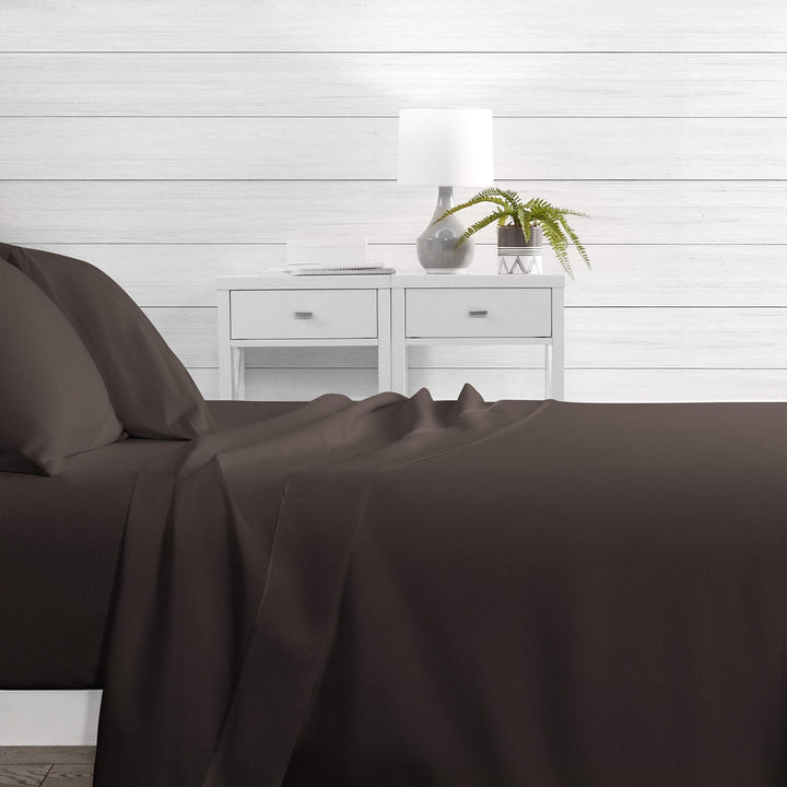 Egy Lux 4-Pc Sheet Set - Split King, Choc - Nestopia