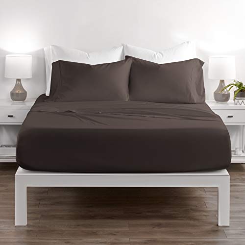 Egy Lux 4-Pc Sheet Set - Split King, Choc - Nestopia