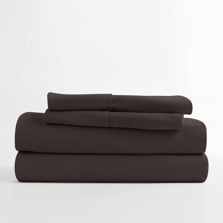 Egy Lux 4-Pc Sheet Set - Split King, Choc - Nestopia