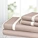 Egy Lux Bed Sheet Set - Cal King - Taupe/Cream - Nestopia