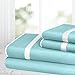 Egyptian Bed Sheet Set - King - Aqua/White - Nestopia