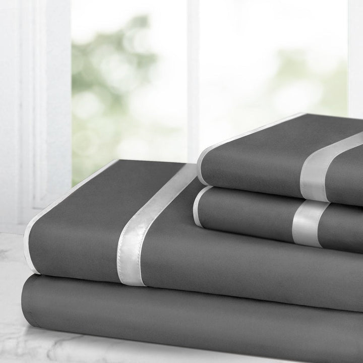 Egyptian Bed Sheet Set - Queen - Gray/Light Gray - Nestopia