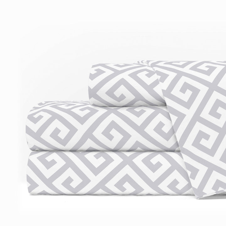 Egyptian Luxury 1600 Bed Sheet Set - Twin, White-Light Gray - Nestopia