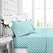 Egyptian Luxury 1600 Series Hotel Collection Clover Pattern Bed Sheet Set - Deep Pockets, Wrinkle and Fade Resistant, Hypoallergenic Sheet and Pillowcase Set - Cal King - Aqua/White - Nestopia