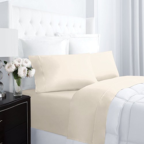 Egyptian Luxury 300TC Cotton Bed Sheet Set - Cream - Full - Nestopia