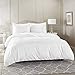 Egyptian Luxury Bed Sheet Set – 1500 Hotel Collection w/Beautiful Satin Band Trim - Ultra Soft Wrinkle & Fade Resistant Microfiber, Hypoallergenic 4 Piece Set- Queen - White/Silver - Nestopia