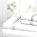 Egyptian Luxury Bed Sheet Set - King - White/Silver - Nestopia