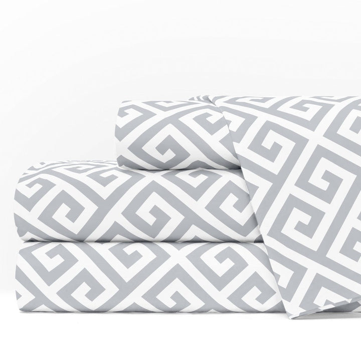 Egyptian Luxury Bed Sheet Set, Twin, Light Gray-White - Nestopia