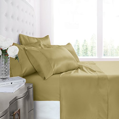 Egyptian Satin Sheet Set - King - Gold - Nestopia