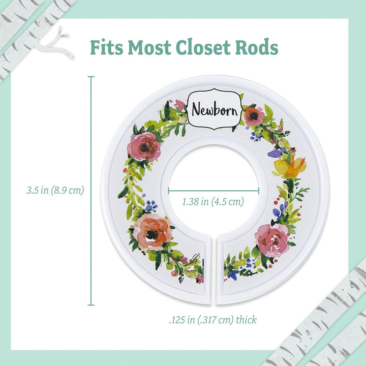 Floral Baby Closet Dividers - 7 Sizes - Nestopia