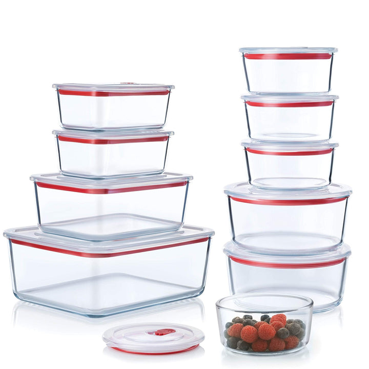 Glass Food Storage Container Set - 20 Piece Set - Nestopia