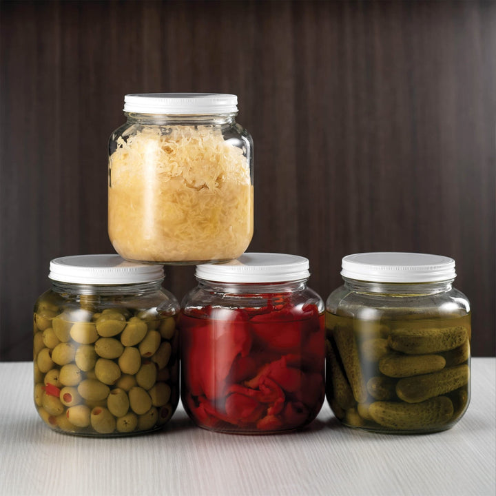 Glass Mason Jar with Metal Lid for Fermenting, Sun Tea, Kombucha, Dry Food Storage - Nestopia