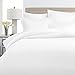 Italian Luxury Cotton Duvet Set, Hypoallergenic, Zippered, Matching Shams, King/Cal King, White - Nestopia