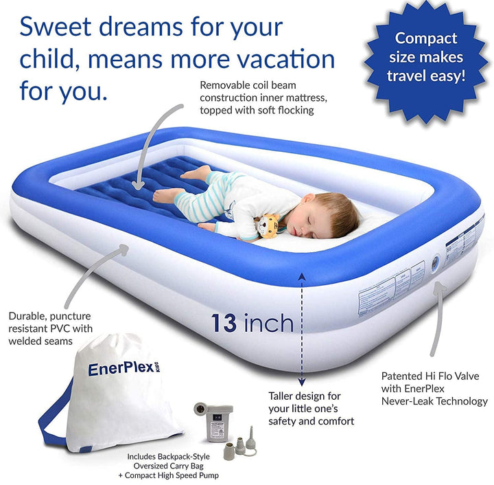 Kids Inflatable Travel Bed + Pump - Nestopia