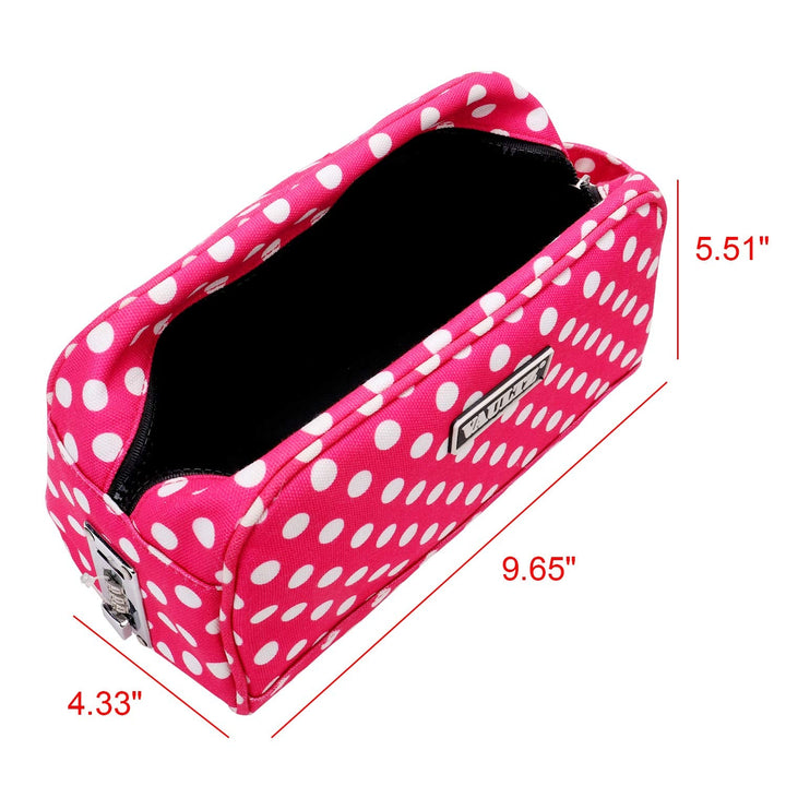 Locking Nylon Travel Kit - Pink/White Polka Dots - Nestopia