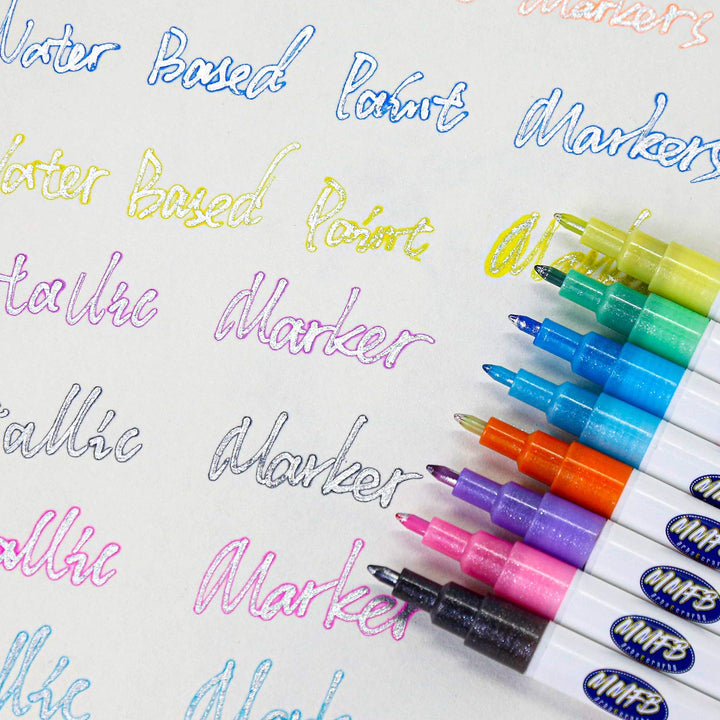 Metallic Markers - Markers for Paper, Rock Painting, Scrapbook or DIY Projects - Nestopia