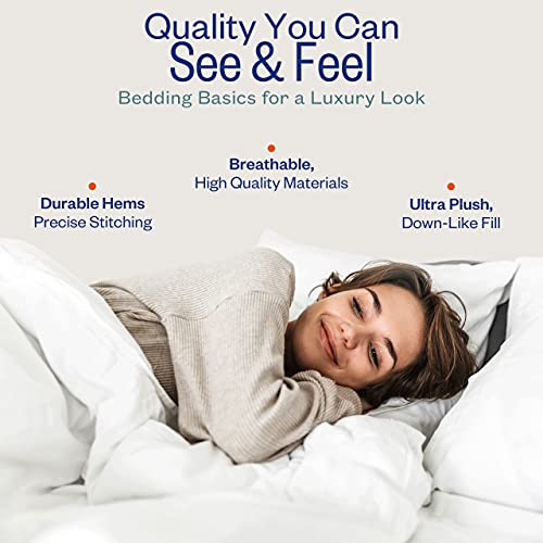 Queen Down Alt Comforter, Heavy, Aqua/Ivory - Nestopia