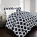 Sleep Restoration 2200 Luxury Quatrefoil Comforter Set - Full/Queen - Navy - Nestopia