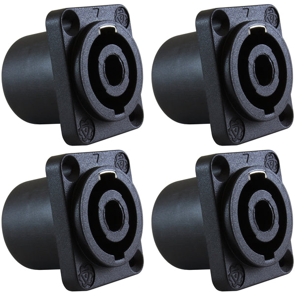 Speaker Jack Twist Lock 4 Pole Square - Compatible with Neutrik Speakon NL4 Series - 4 Pack - Nestopia