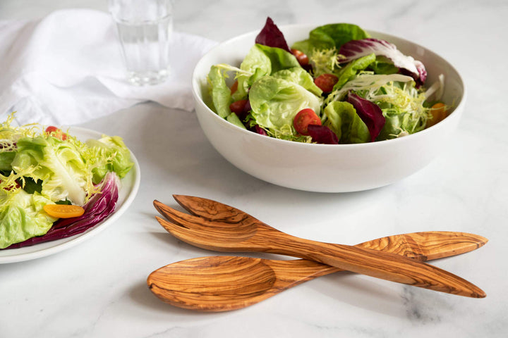 Tramanto Olive Wooden Salad Servers Set - Nestopia