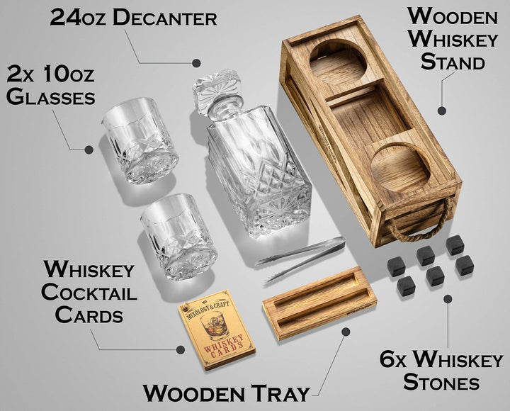 Whiskey Set w/Glasses, Stones, Stand - Nestopia