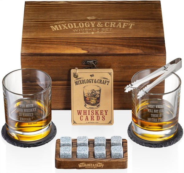 Whiskey Stones Set + Box & Glasses - Nestopia