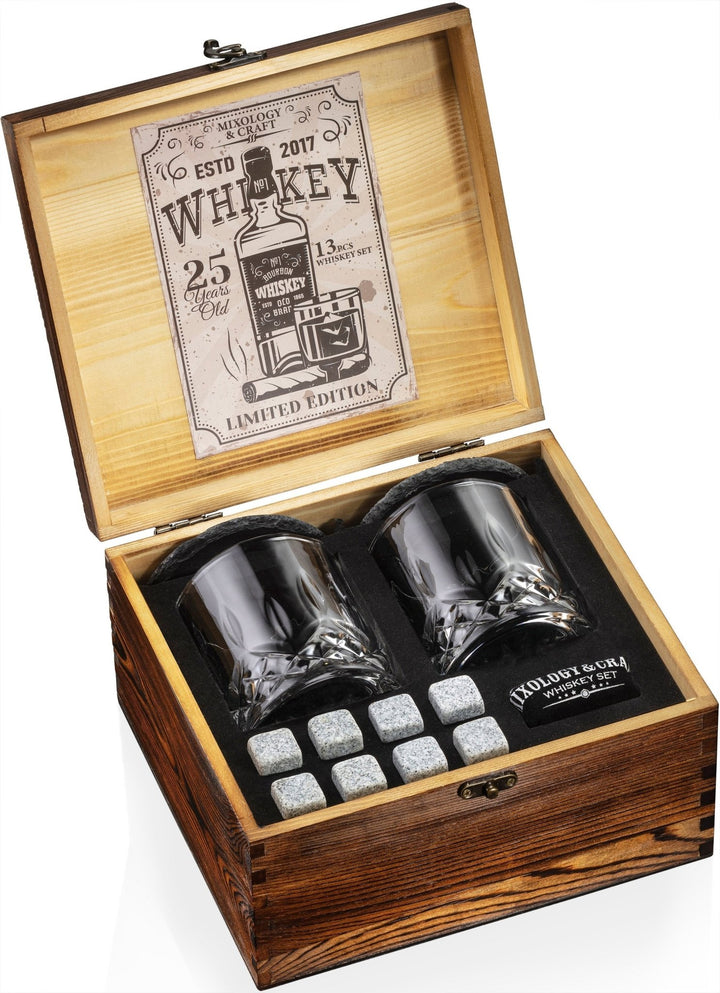 Whiskey Stones Set in Wood Box & Bag - Nestopia