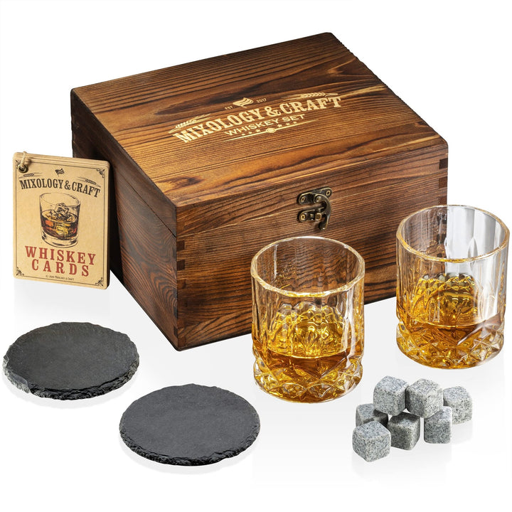 Whiskey Stones Set in Wood Box & Bag - Nestopia