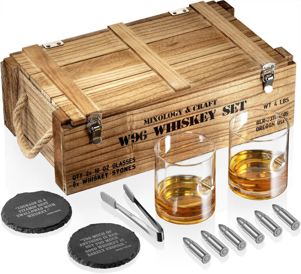 Whiskey Stones Set w/ Crate & 6 Bullets - Nestopia