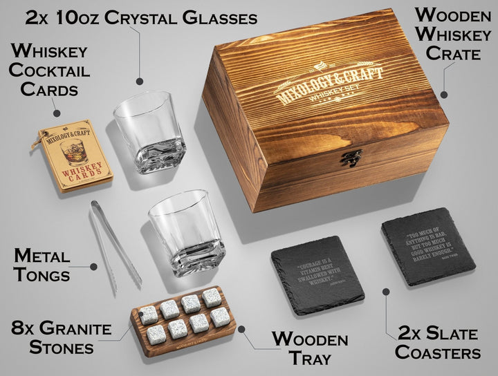 Whiskey Stones Set w/Box & Glasses - Nestopia