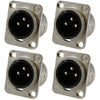 XLR-M Panel Mount Jacks - 4 Pack - Nestopia