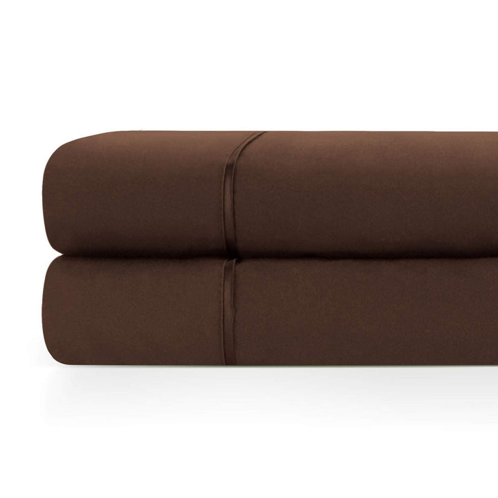 Zen Home Luxury 1500 Cal King Flat Sheet (2-Pack) - Brown - Nestopia